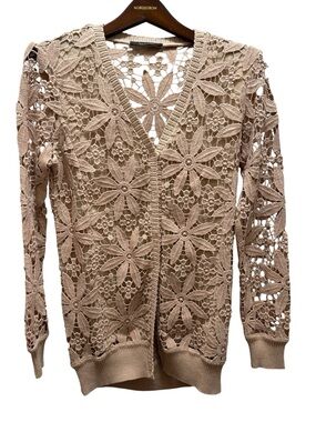 Twin-Set Lace Cardigan Beige Floral S